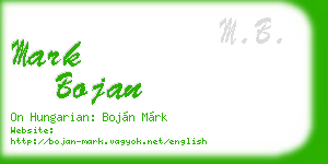 mark bojan business card